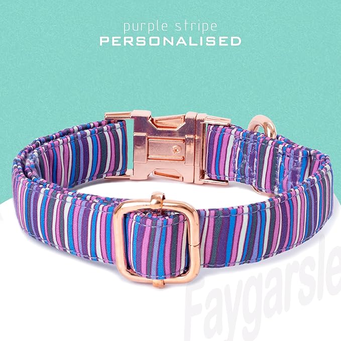 Faygarsle Colorful Striped Pattern Dog Collar for Small Medium Large Dogs Cute Puppy Collars for Female Dogs for Summer Spring Wedding Necklace Girl Dog Collar S