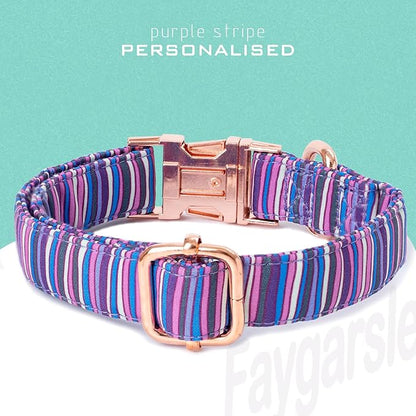 Faygarsle Colorful Striped Pattern Dog Collar for Small Medium Large Dogs Cute Puppy Collars for Female Dogs for Summer Spring Wedding Necklace Girl Dog Collar S