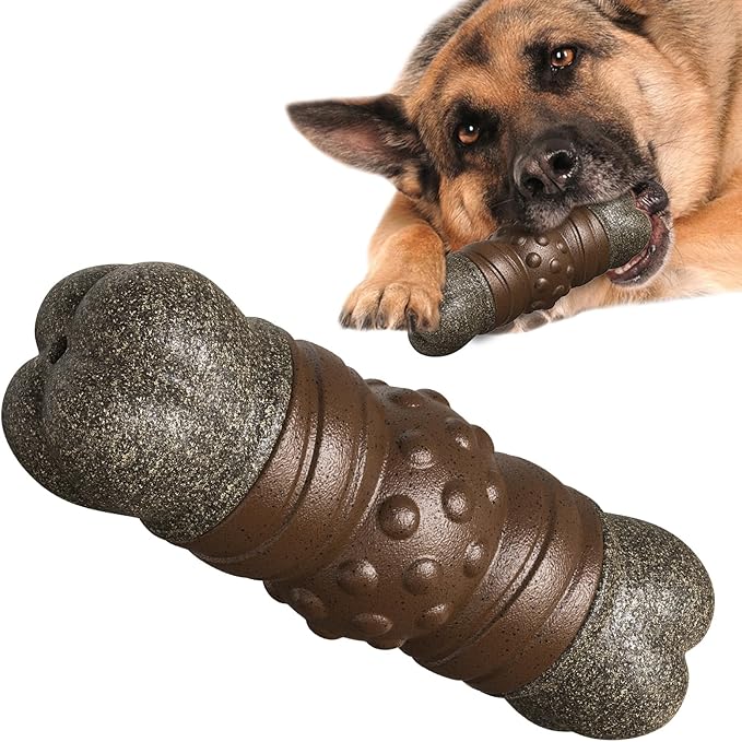 Large Size Indestructible Squeaky Dog Chew Toy for Medium/Large Aggressive Chewers Breed Dogs Durable Squeak Bone Teething Crate Toys