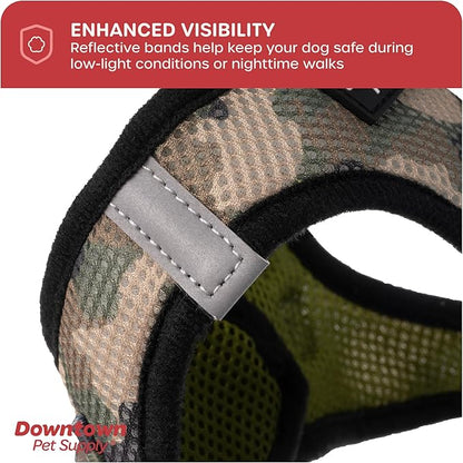 Downtown Pet Supply Step in Dog Harness No Pull, X-Large, Camo Green - Adjustable Harness with Padded Mesh Fabric and Reflective Trim - Buckle Strap Harness for Dogs