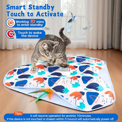 Interactive Cat Toys,Rechargeable Three-in-One Hide-and-Seek Automatic Cat Toy Suitable for Kitten Toys to Interact and Play Automatically, with A Bird-Shaped Cat Toys for Indoor Cats