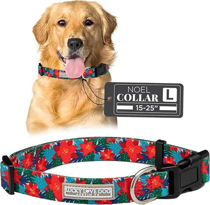 Lucky Love Dog - Adjustable Dog Collar with Easy Click Noel for Large Ones, Durable, & Comfortable for Male & Female Dogs, Pet Collar for Puppies & Adult Dogs - Noel, Large