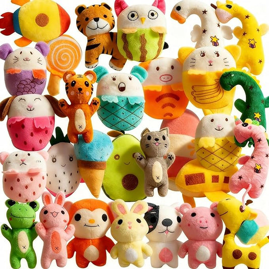 30 Pcs Dog Squeaky Toys, Cute Plush Small Dog Toys with Squeakers,Interactive Puppy Chew Toys for Small Medium Dogs Teething