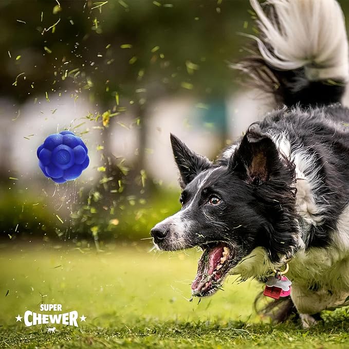 Tuff Pupper SuperChewer Tough Tumbler Ball Toy | Lifetime Replacement | Strong Natural Rubber | Smear Treats Inside to Excite Dogs | Ultra Durable Chewing Toy for Aggressive Chewers | for All Breeds