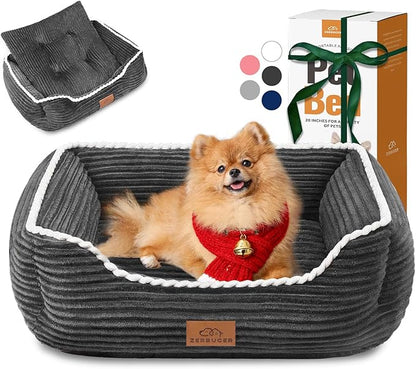 Orthopedic Dog Bed for Medium Dogs,Dog Sofa Beds Supportive Foam Pet Couch Bed with Removable Washable Mat and Nonskid Bottom (Medium, Dark Grey)
