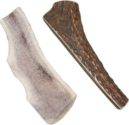 Elkhorn Premium Chews - Large Split Twin Pack (for 30-50 lb Dogs) Premium Grade Elk Antlers for Dogs (2 Pieces) Sourced in The USA