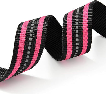 Mile High Life Reflective Dog Collar | Nylon Pet Collars wiith Buckle | Light Weight Puppy Collars | Pink Dog Collars for Small Dogs (Pink, X-S)