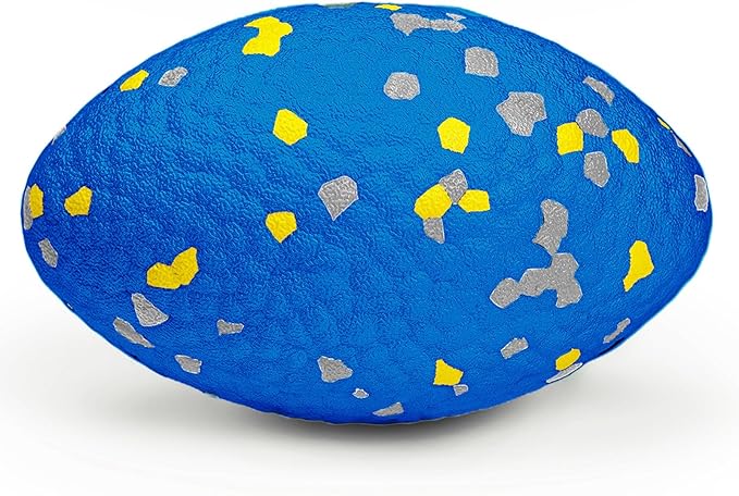 Moonorange 4.72" Indestructible Large Rugby Balls for Aggressive Chewers Durable Olive Bouncy Interactive Football Toy for Dogs Fetch Game Lightweight Floating Outdoor Training, Blue