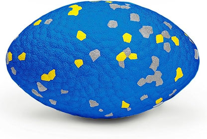 Moonorange 4.72" Indestructible Large Rugby Balls for Aggressive Chewers Durable Olive Bouncy Interactive Football Toy for Dogs Fetch Game Lightweight Floating Outdoor Training, Blue