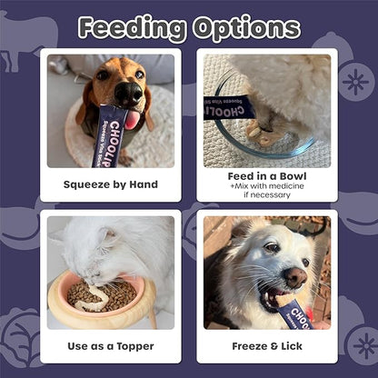 Choolip Squeeze Vita Stick Lickable Cat and Dog Treats, 7-Count Brain Support, Tuna and Chicken with DHA, CoQ10 and Vitamin E, Vet-Formulated