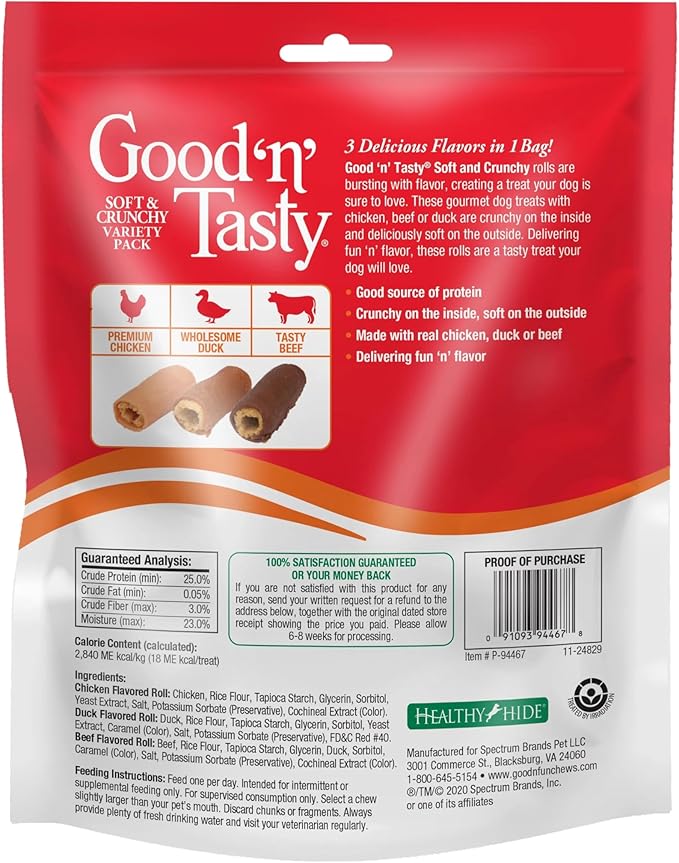Good ‘N’ Tasty Soft and Crunchy Variety Pack, 8 Ounces, Treats for Dogs