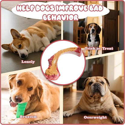 DSUMD Tough Dog Toys for Aggressive Chewers, Super Chew Toy to Keep Them Busy, Cleaning Teeth, Boredom and Stimulating, Indestructible Nylon Bone for Medium Large Breed, Best Pet Gift, Beef Flavor