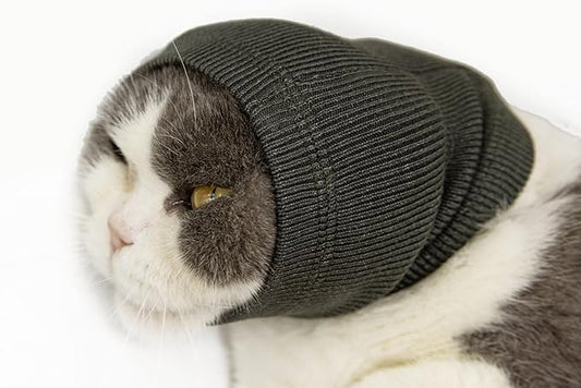 FDANDADE Cat Hematoma Ear Wrap, Pinpoint Mesh Anxiety Relief, Cat Bath Accessories for pet Grooming & Force Drying (Grey S)