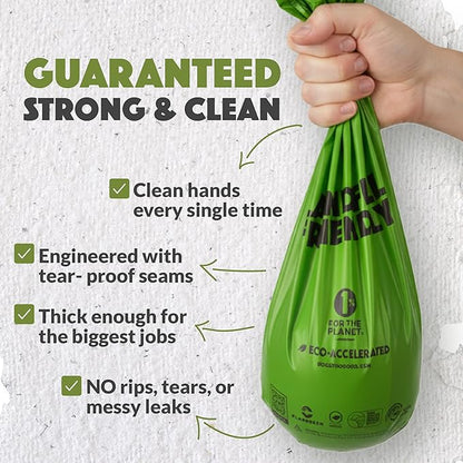 Doggy Do Good Landfill-Friendly Poop Bags | Dog Waste Bags Made with 50% Recycled Plastic + 15% Biobased Material | Unscented, Thick, Leak-Proof, Easy Open | Standard Size | 60 Count