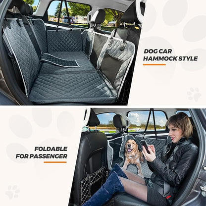 ANOSOSPECIAL Back Seat Extender for Dog,Waterproof Hard Bottom Dog Car Seat Cover for Back Seat Protector,Foldable Camping Pet Hammock Bed,Easy Clean Travelling Accessories Car SUV Truck (Gray)