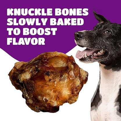 Lively Tails Dog Bones for Aggressive Chewers, Knee Caps for Dogs, Beef Bones for Large Dogs, Medium, and Small, Long Lasting Knee Bone for Dog, 10 Count