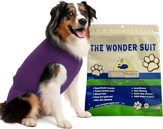 SurgiSnuggly Veterinary Invented Dog Surgical Recovery Suit for Female Spay or Male Dogs Neuters,Cone Alternative, Original Dog Onesie Bodysuit for After Surgery Small, Medium, Large Dogs PL ML