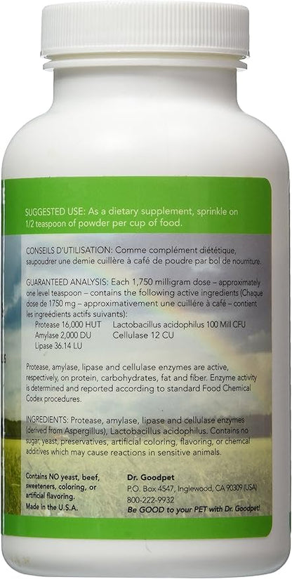 Dr. Goodpet Feline Digestive Enzymes with Probiotics & Prebiotics – Daily Digestive Support Powder for Cats – Promotes Cat Digestion, Nutrient Absorption & Healthy Stool – Vegan