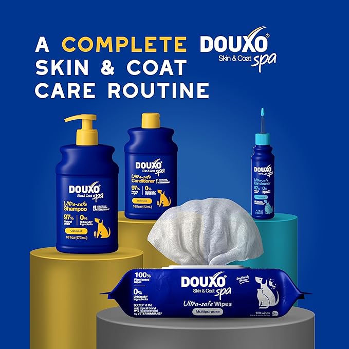 DOUXO® Skin & Coat SPA - Ultra-Safe Oatmeal Dog Shampoo, 16 fl oz, Cleans and Deeply Hydrates The Skin, Leaves The Coat Soft and Radiant, Skin-Friendly Formula