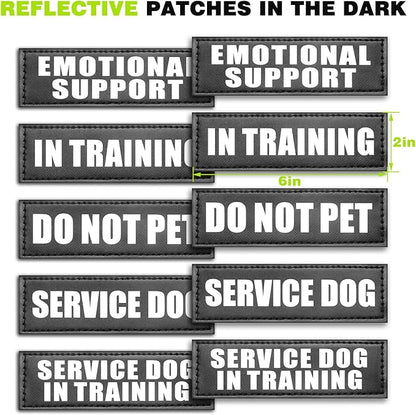 WINSEE Service Dog Vest Harness for Medium Dog, Tactical Working MOLLE Vest with 10 Pet Patches, No Pull Heavy Duty Harness for Training Walking