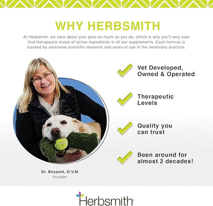 Herbsmith Organic Slippery Elm - Digestive Aid for Dogs and Cats - Constipation and Diarrhea Relief for Dogs and Cats - Megaesophagus Dog Aid - 150g