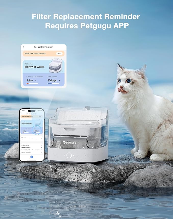 PETGUGU 1 Pack Replacement Filters of Cat Water Fountain for PF1/PF1L, Automatic Pet Fountain Filter Set Special (1 Pcs)