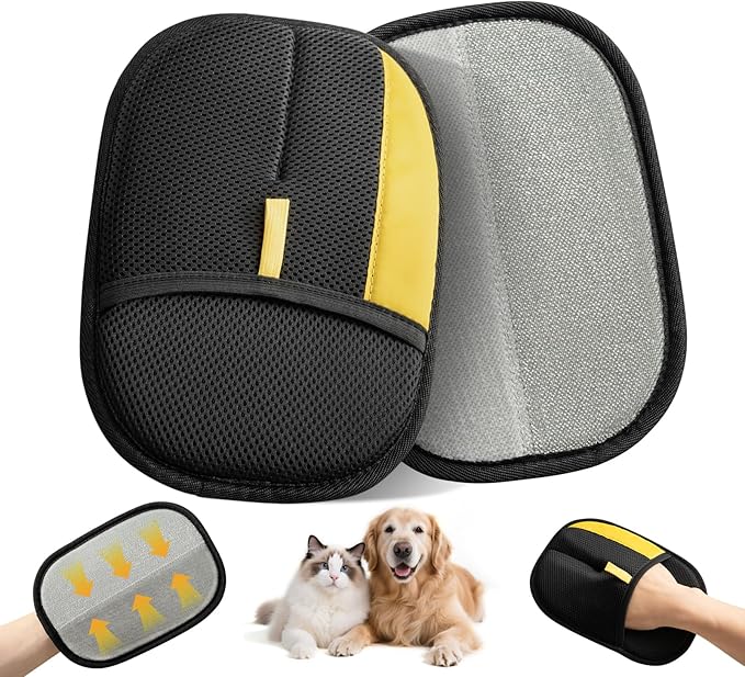 Hasina Pet Hair Removal Glove for Dogs & Cats, Upgrade Reusable Electrostatic Pet Grooming Glove, Remover Mitt for Couch, Car Seats, Carpet, Clothing