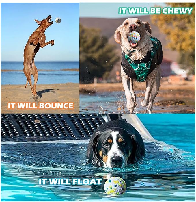 CAISHOW Dog Ball Squeak Toys (A.Green+Orange)