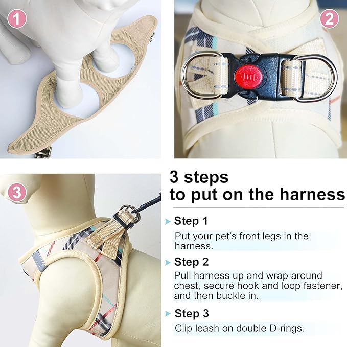 matilor Dog Harness Step-in Breathable Puppy Cat Dog Vest Harnesses for Small Medium Dogs