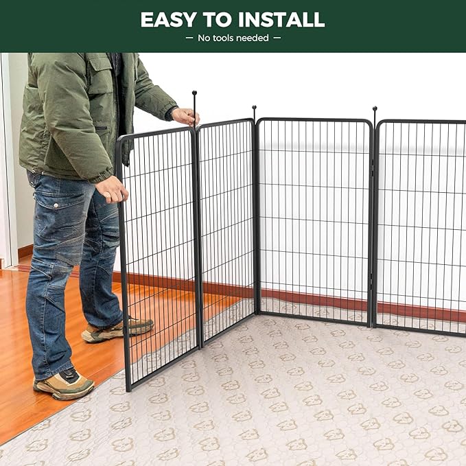 FXW Rollick Unleashed Dog Playpen for Indoor, Yard, RV Camping, 45 inch 8 Panels for Large Dogs│Patented