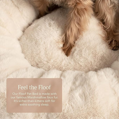 UnHide Floof Pet Bed - Large (35" x 12") - Extra Soft Dog Bed - Removable Faux Fur Cover - Machine Washable - Helps Ease Pet Anxiety & Provides The Perfect Sleep - Charcoal Charlie