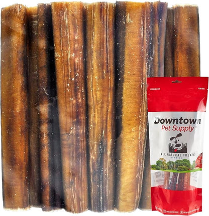Downtown Pet Supply Jumbo Bully Sticks for Dogs - Natural Beef Chews, Low-Odor & Rawhide-Free, Long Lasting Dog Treats for Aggressive Chewers - Healthy, Safe & Delicious Chews Dogs Love (6" 5 Pack)