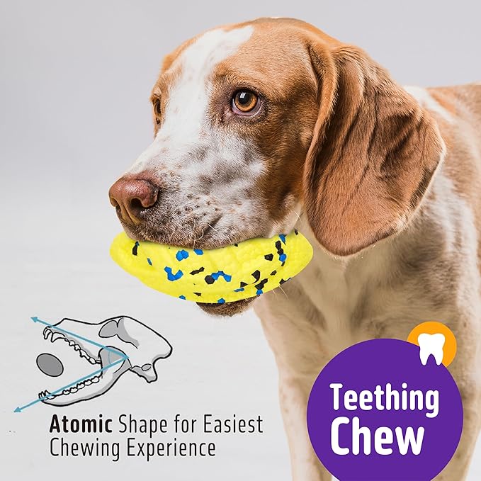 Kimee Dog Balls, 3Pcs Chew Toys Tennis Ball for Aggressive, Chewers Durable Teething Molar Tug Dog Toys, Interactive Fetch Balls Gift Set for Large Medium Dogs and Puppies, Durable Tug Toy, Yellow