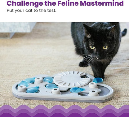Catstages Nina Ottosson Rainy Day Puzzle & Play – Interactive Cat Puzzle Feeder for Indoor Cats, 19 Hidden Treat Compartments, Slow Feeder, Durable & Easy‑Clean
