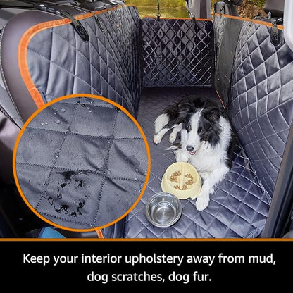 iBuddy Floor Truck Seat Cover for Dogs with Flip Up Rear Seats Truck Pet Hammock Protects Vehicle from Hair, Scratches and Dirt, Back Seat Cover Fits Full Size Pickup Truck Ford F150 F250 Silverado