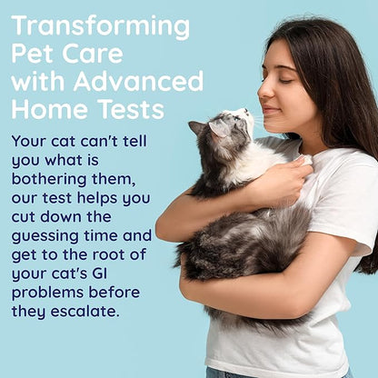 Innovative Pet Lab Comprehensive Gut Health Test Kit for Cats - at-Home Cat Stool Test for Immune & Gluten Sensitivity Symptoms Like Diarrhea, Vomiting, Itchy Skin - Easy Non-Invasive Testing Kit