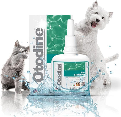 Otodine Dog Ear Cleaner Solution - Veterinary Formula for Itchy Ears, Head Shaking & Scratching - Tris-EDTA Flush for Wax, Debris & Odor - Gentle & Safe for Cats & Puppies - 100ml