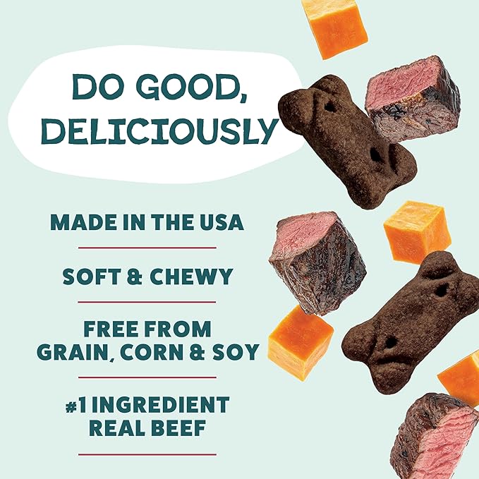 Shameless Pets Soft Dog Treats – Beef Up Meaty Tenders, Soft & Chewy Treats for Dogs, Real Beef 1st Ingredient, Grain Free, Healthy Treats for Small, Medium & Large Dogs, 8oz