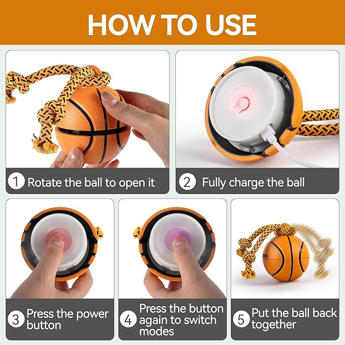ALL FOR PAWS Interactive Dog Ball Toys, Moving Dog Ball Toy for Boredom, Puppy Enrichment Toy for Mental Stimulation Motion Activated Spinning Balls for Small Medium Large Dogs, USB Rechargeable