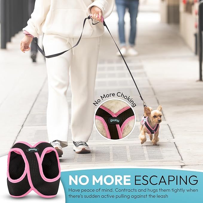 Gooby Escape Free Easy Fit X Step in Dog Harness - Flamingo Pink, X-Large