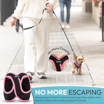 Gooby Escape Free Easy Fit X Step in Dog Harness - Flamingo Pink, Small