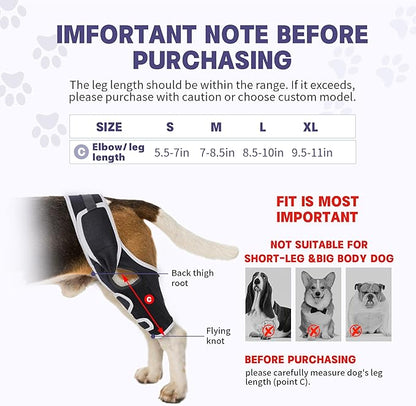 Dog Knee Brace for Torn Acl Hind Leg,Adjustable Four-Legged Universal Dog Knee Brace with Metal Support Strip,Keeps Joints Stable&Relieve Joint Pain and Ligament Damage,Size L.