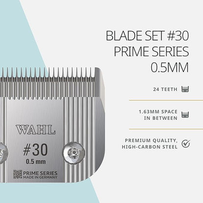 Wahl Pro Animal Prime Series Blades - Professional Fine Tooth Pet Clipper for Horse, Cat & Dog Grooming - Made from High-Carbon Steel - #30, 0.5mm