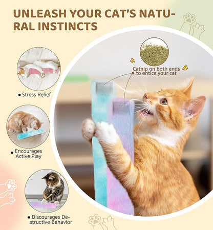 IPTPAS 3 Pack Cat Kicker Toy Pillows, Interactive Plush Toys with Catnip Inside, Soft Durable Kick Sticks Teething Chew Toy, Cat Body Pillows for Indoor Cats & Kittens, Promote Exercise, Play & Cuddle