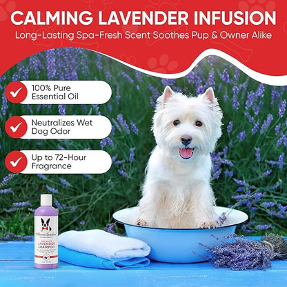 Warren London Calming Lavender Dog Shampoo Gallon | Natural Aloe Vera, Essential Oils & Vitamins | Soothes Itchy Skin, Deodorizes, Made in USA | Lavender Scent, Soap & Paraben Free