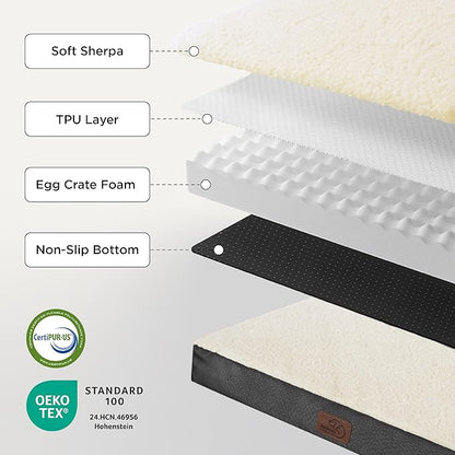 Bedsure Dog Bed for Small Dogs - Comfy Flat Puppy Beds with Removable Washable Cover, Orthopedic Egg Crate Foam Pet Mat, Suitable for Pet Up to 15 lbs