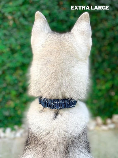 Tuff Pupper Heavy Duty Dog Collar with Handle | Ballistic Nylon Heavy Duty Collar | Padded Reflective Dog Collar with Adjustable Stainless Steel Hardware | Convenient Sizing for All Breeds