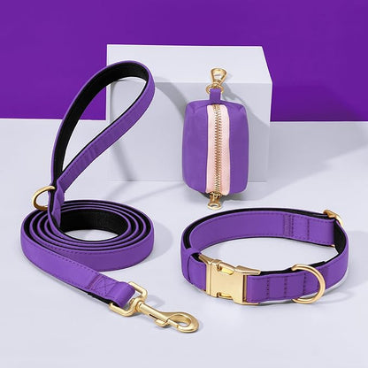 Didog Soft Padded Dog Collars for Small Dogs, Colorful and Durable Dog Collar with Quick Release Buckle, Light and Breathable for Daily Walking, Purple, S