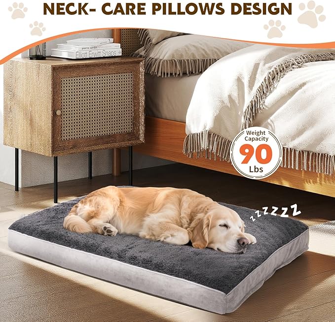 Orthopedic Dog Bed for Medium and Large Dogs - Waterproof Dog Sofa with Removable Washable Cover and Egg Crate Foam Comfort Pet Sleeping Mat, Pet Bed Couch with Zipper and Non-Slip Bottom