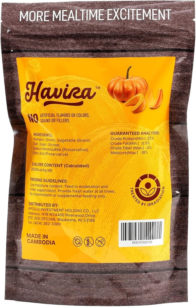 Havira 1.5 LB Value Pack Pumpkin Dog Treats, Healthy Chicken Wrapped Firm Chews Made with Real Veggies, Easy to Digest, Long-Lasting Chew Satisfaction for Dogs